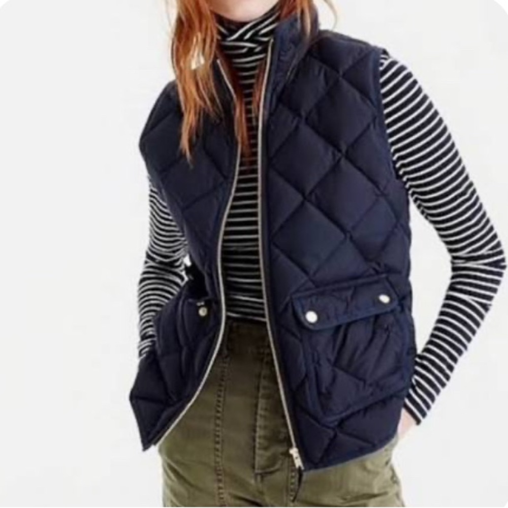 J.Crew Women's Quilted Navy Vest
